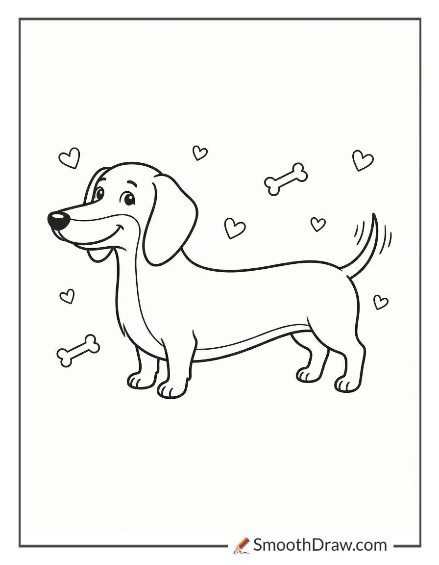 Weiner Dog Coloring Page