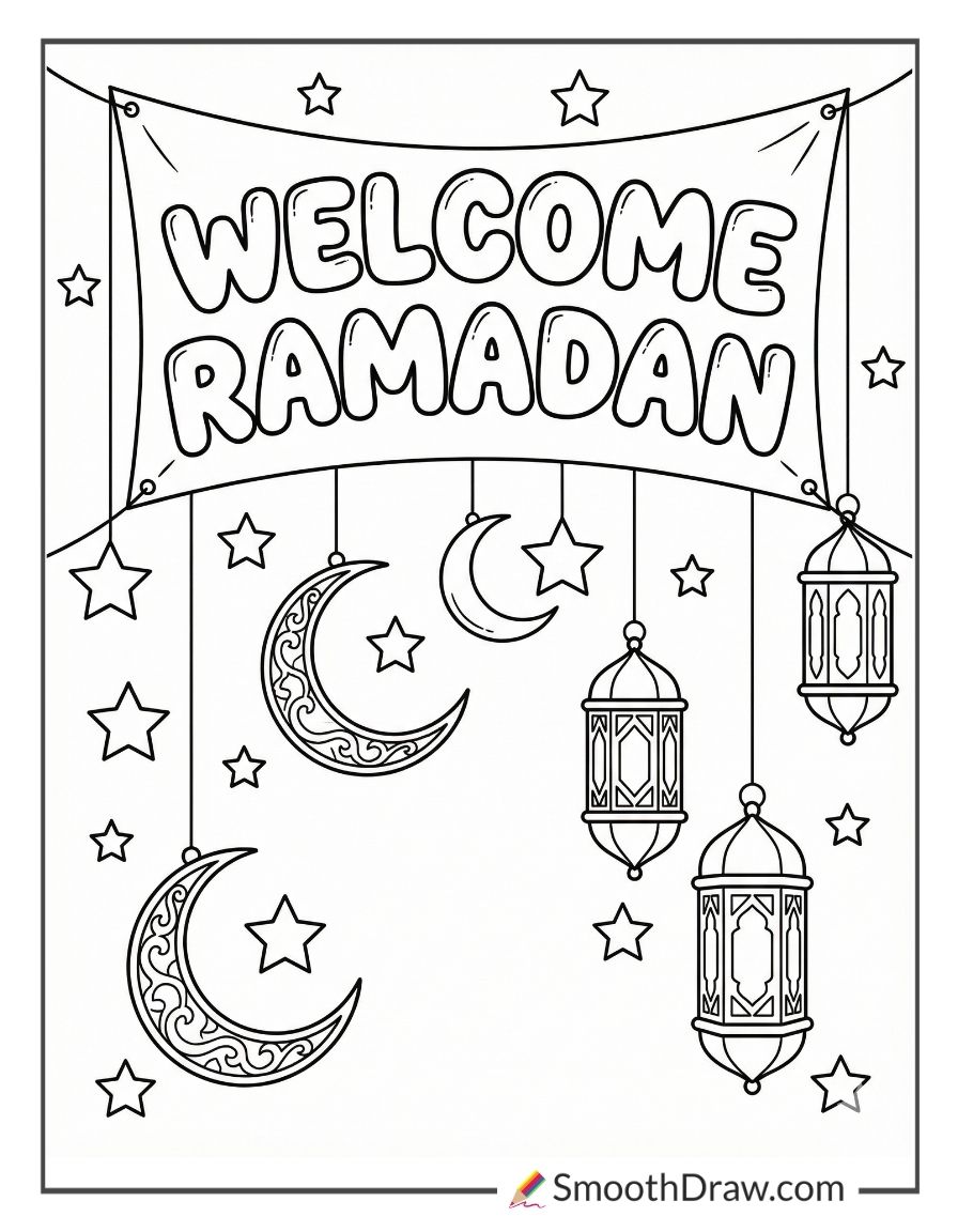 Welcome Ramadan Coloring Pages