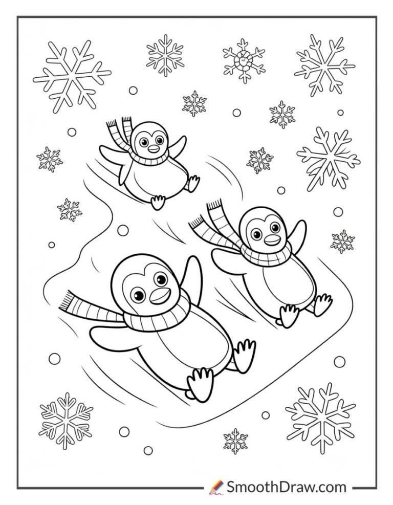 Spring Penguin Colour In 65 Penguin Coloring Pages (Free PDF Printables)
