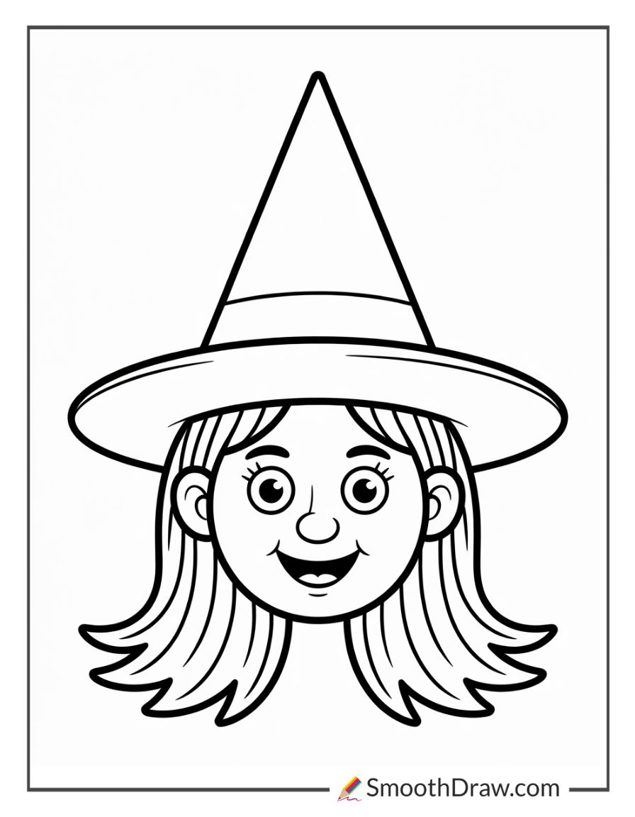 Witch Head Coloring Pages
