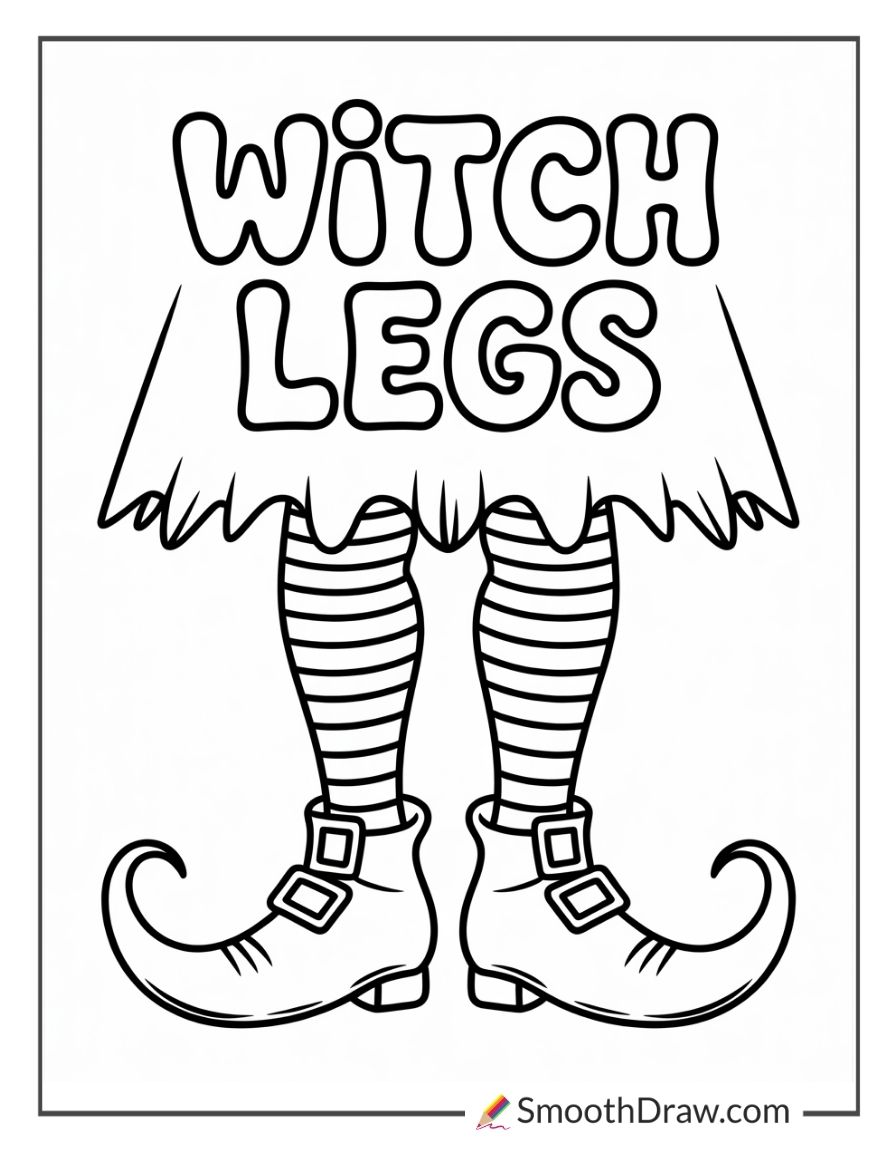 Witch Legs Coloring Page