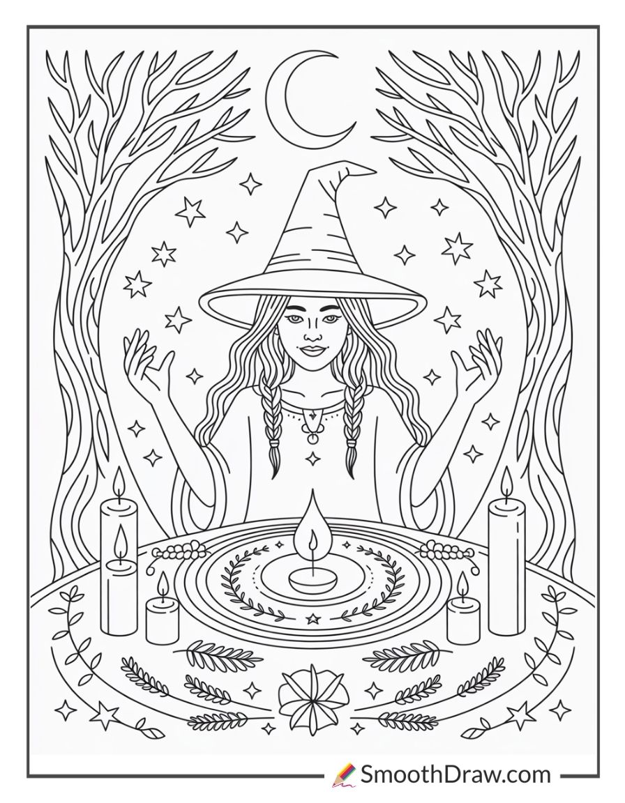 Witch Pagan Coloring Pages