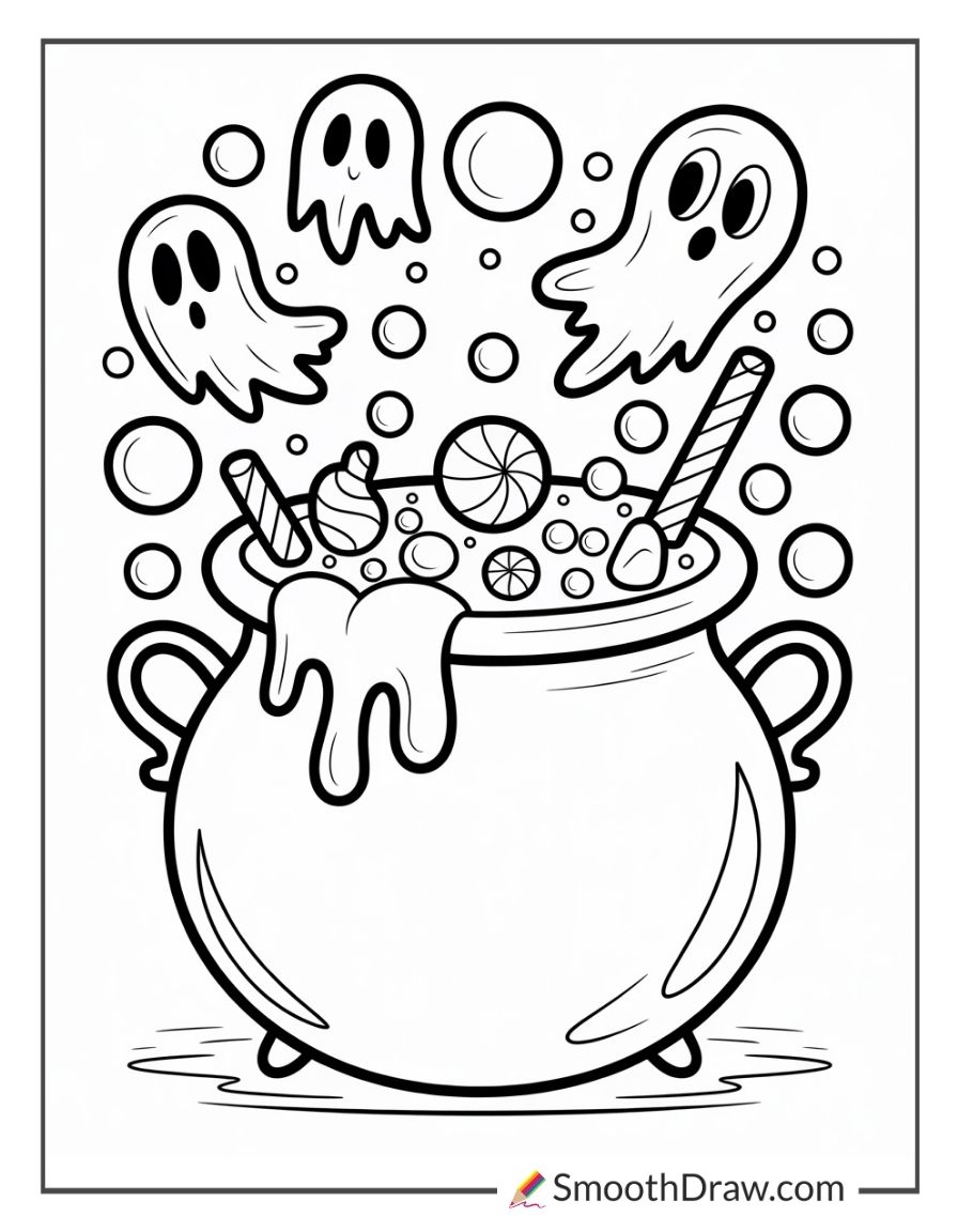 Witch Pot Coloring Page