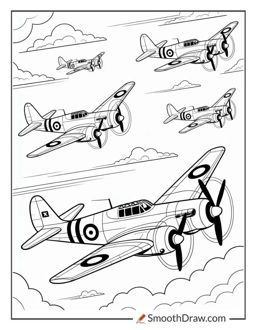 Ww2 Plane Coloring Pages