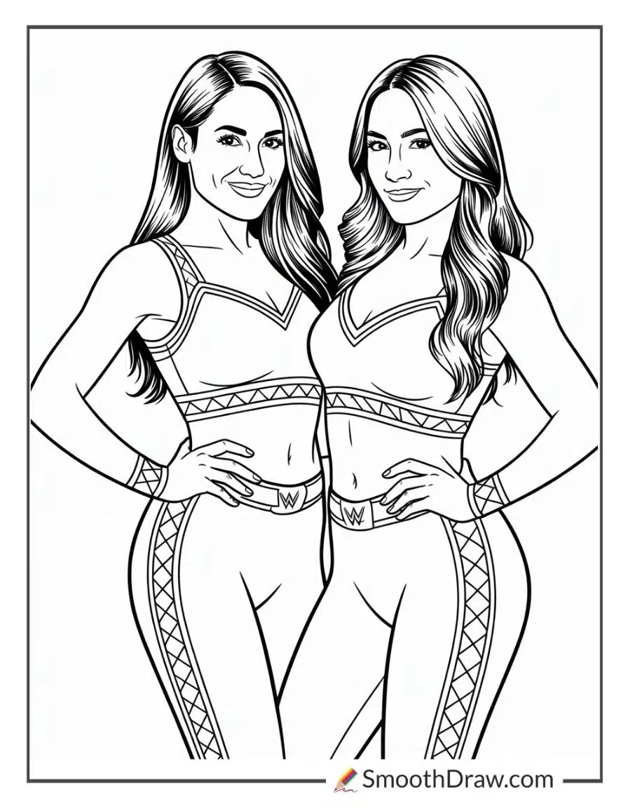 Wwe Bella Twins Coloring Pages