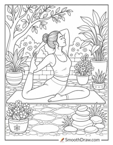 Yoga Pose In Garden