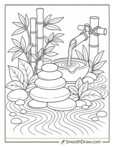 Zen Stones And Leaves