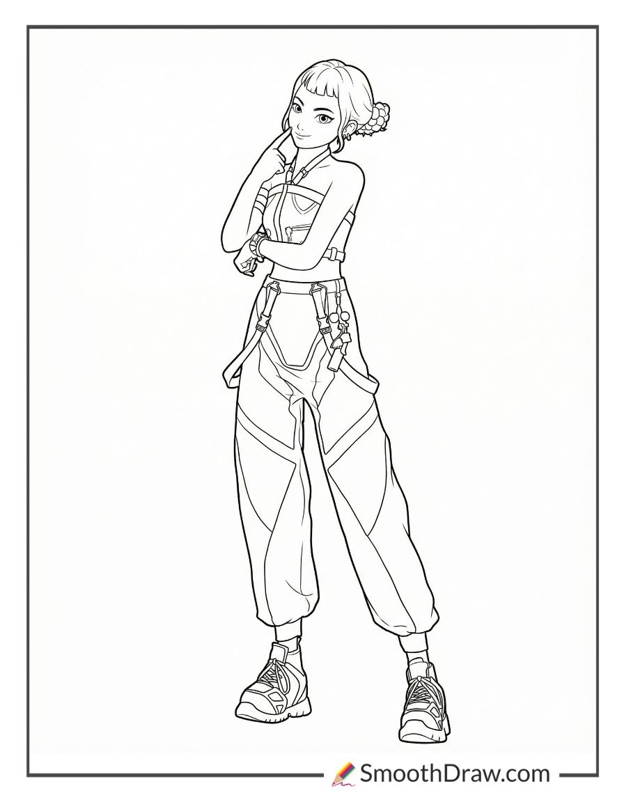 Zoey Kpop Demon Hunters Coloring Pages 1