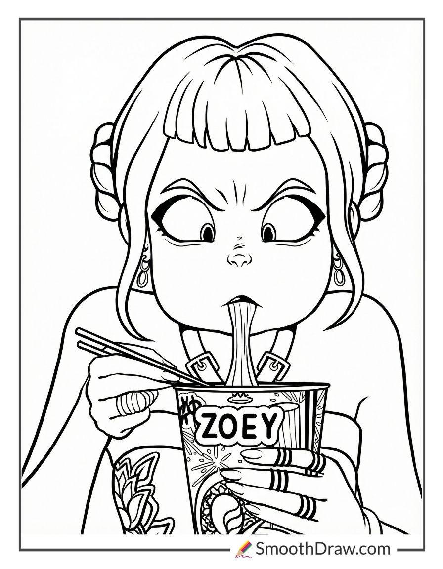 Zoey Ramen Coloring Page