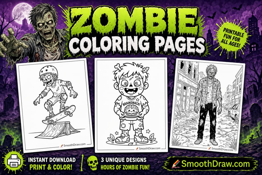 Zombie coloring pages